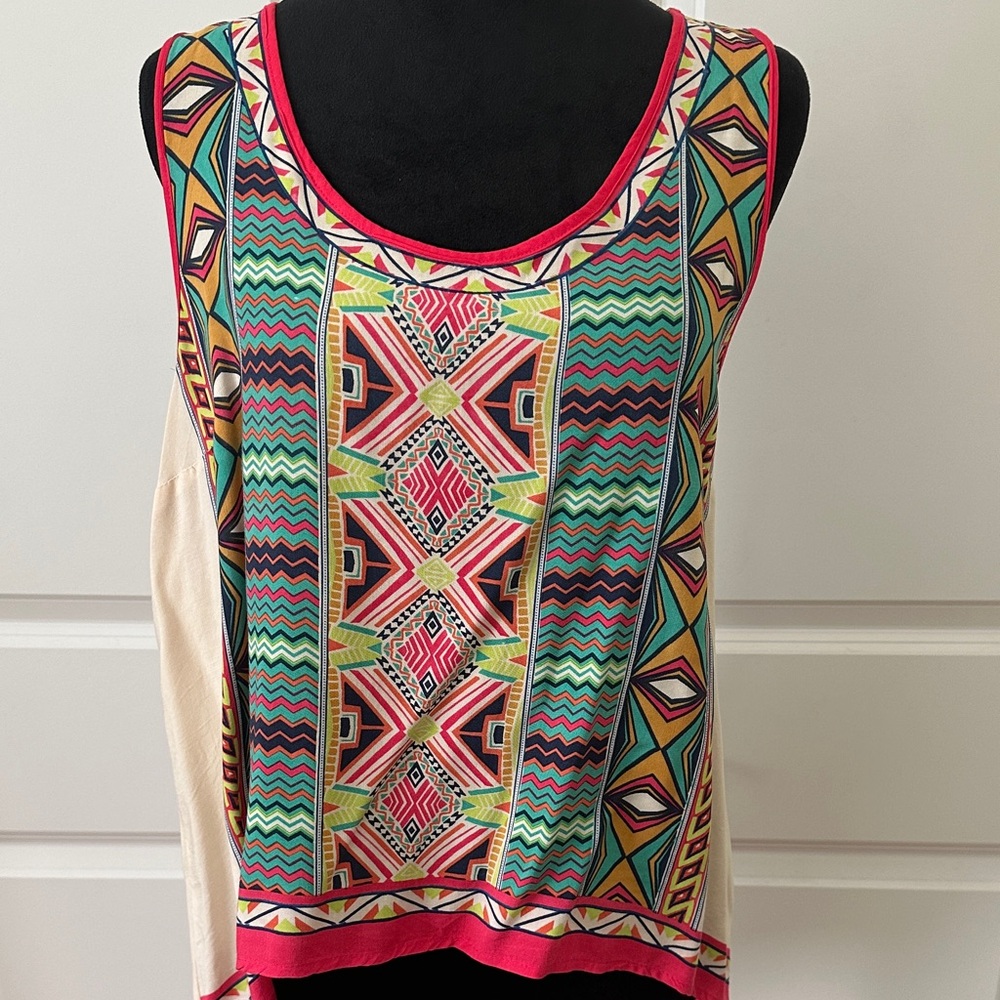 Flying Monkey Colorful Geometric Tank Top
